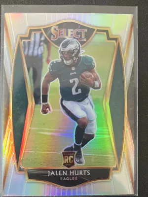 2020 select Jalen Hurts RC silver front