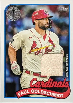 2024 Topps 1989 Topps Relics Insert #89BR-PG Paul Goldschmidt Cardinals Relic [479|89BR-PG] front