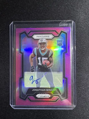 2023 Panini Prizm Jonathan Mingo Pink Auto front