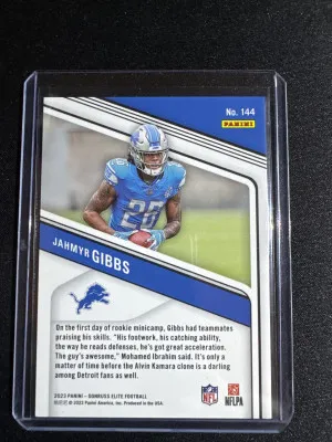 2923 Donruss Elite Jahmyr Gibbs Aspirations /625 back
