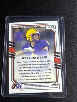 2022 Leaf Pro Set Kenny Pickett Pink Mojo back
