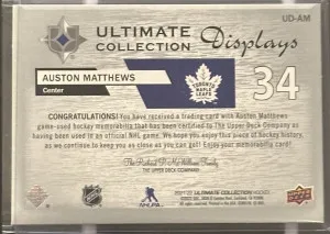 Auston Matthews Ultimate Collection Displays back