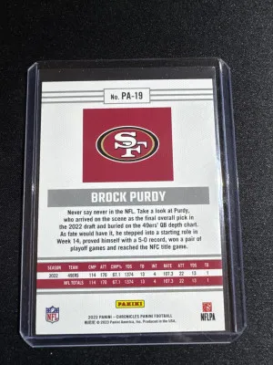 2022 Panini Chronicles Brock Purdy back