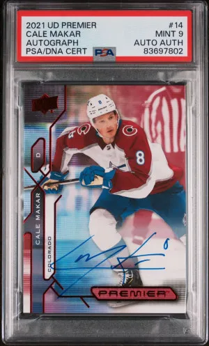 2021 UD Premier Cale Makar Autograph front