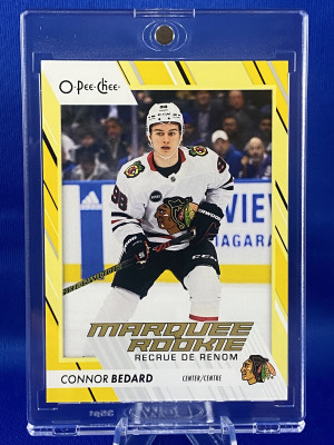 2023-24 O-Pee-Chee Connor Bedard Marquee Rookie Yellow Border Parallel RC SP front