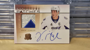2010 Upper Deck The Cup Vincent Lecavalier Signature Patches 3clr #SP-VL front