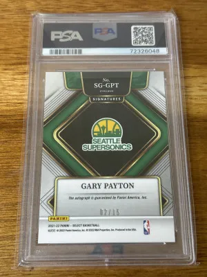 2021 Select Gary Payton Signatures Neon Purple Pulsar 2/15 #SGGPT (number match) back