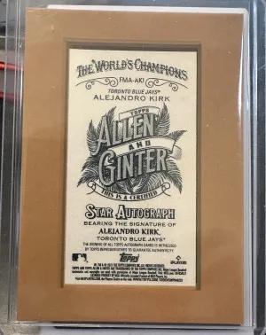 Alejandro Kirk Allen & Ginter Auto-- Mini Card back