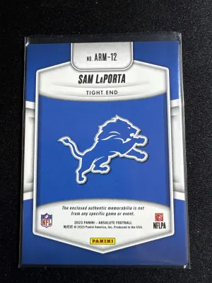 2023 Absolute Sam Laporta Patch/Mem back