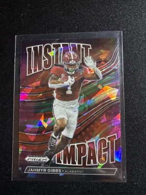 2023 Prizm D.P. Jahmyr Gibbs Instant Impact Red Ice front