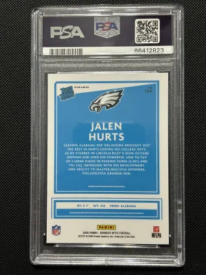 Jalen Hurts 2020 Optic Rated Rookie Red Mojo PSA 9 back