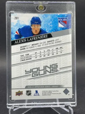 2020-21 Upper Deck Series 1 Hockey - Alexis Lafreniere Young Guns - #201 - NYR back