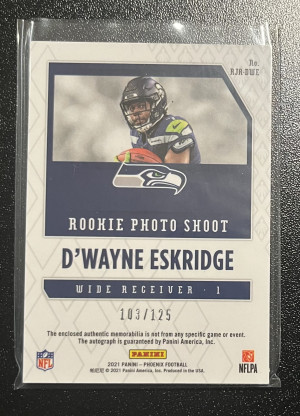 2021 Panini Phoenix D'Wayne (Dee) Eskridge RPA /125 back