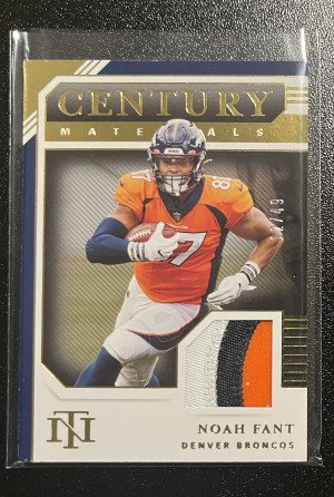 2020 Panini National Treasures Noah Fant Century Materials Player-Worn /49 front