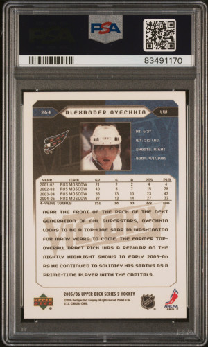 Alex Ovechkin 2005 Upper Deck Victory Rookie back