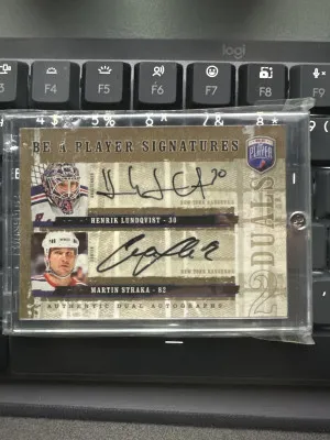 2006 Be a Player Signatures Duals Henrik Lundqvist Martin Straka #D-HM Auto front