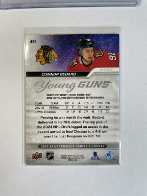 Connor Bedard Young Guns 451 back