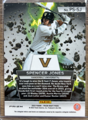 2022 Panini Prizm Draft Picks Power Surge Spencer Jones /10 back