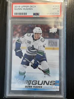 Quinn Hughes YG PSA 9 front