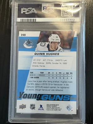 Quinn Hughes YG PSA 9 back