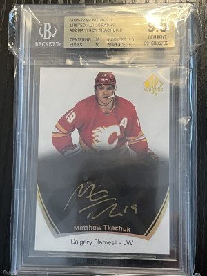 Matthew tkachuck sp auto bgs 9.5 front
