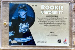 Alexander Ovechkin 2005-06 Fleer Hockey Rookie Uniformity Jersey Patch #RU-AO Capitals back