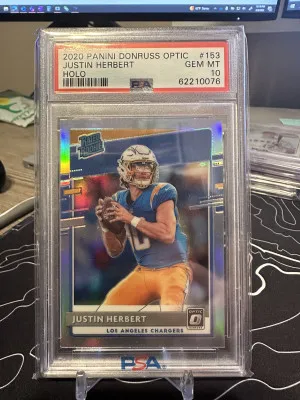 2020 Justin Herbert Donruss Optic Holo front