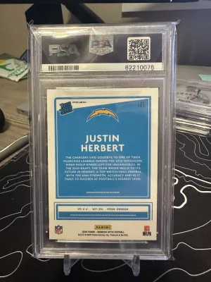 2020 Justin Herbert Donruss Optic Holo back