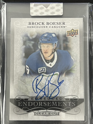 Brock Boeser Clear Cut Auto /99 front