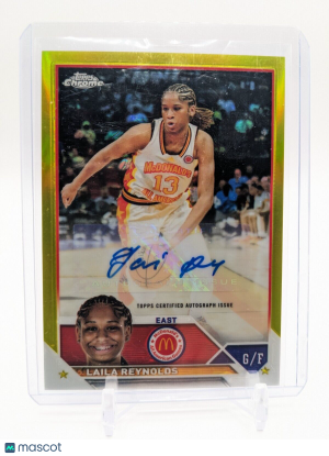 Laila Reynolds /75 2023 Topps Chrome McDonald's Yellow Auto Florida front