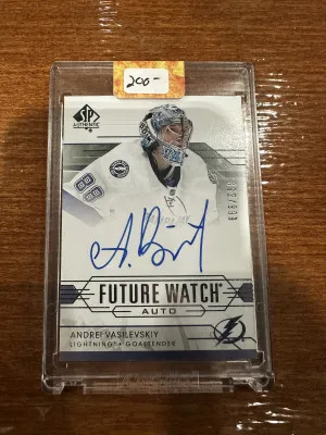2014-15 SP Authentic Andrei Vasilevsky Future Watch Autograph Rookie /999 RC AUTO LIGHTNING front