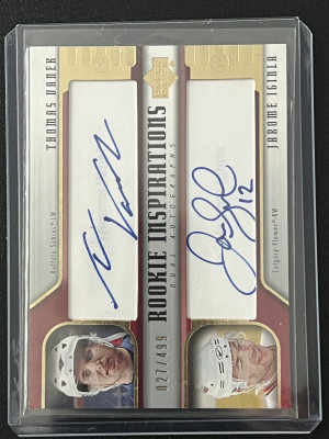 Jaromir Iginla/Thomas Vanek dual auto front