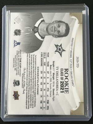 Ty Dellandrea The Cup auto /25 back