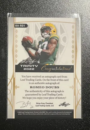 2022 Leaf Trinity Romeo Doubs Auto back