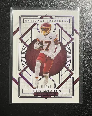 2020 Panini National Treasures Terry McLaurin /50 front