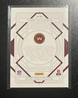 2020 Panini National Treasures Terry McLaurin /50 back