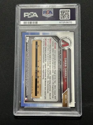 Corbin Carroll 2019 Bowman Draft Chrome Asia #BDC125 RC PSA 9 MINT Diamondbacks back
