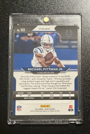 2020 Panini Prizm Michael Pittman Jr. Orange Lazer back