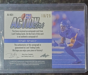 Khalil Shakir 2022 Pro Set action ink 18/25 back