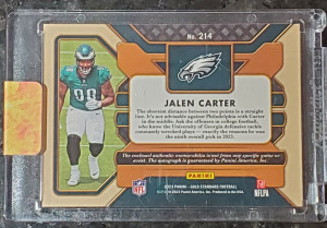 Jalen Carter Gold RPA /199 2023 back