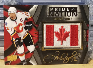 2009-10 Upper Deck UD Black Pride Of A Nation Autograph Jarome Iginla Gold 29/35 front