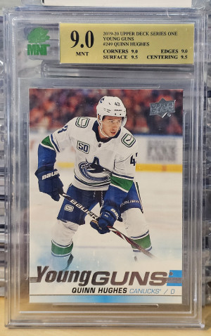 2019-2020 Upper Deck Series 1 Young Guns MNT 9 Quinn Hughes #249 front
