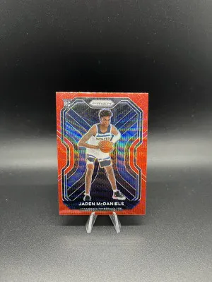 2020-21 Prizm Jaden McDaniels Red Wave RC front