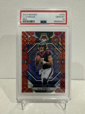 2023 Mosaic CJ Stroud RC Red PSA 10 front