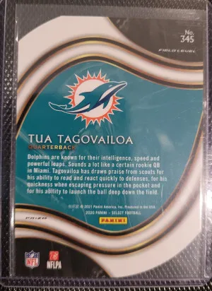 2020 Panini Select Orange Die-Cut Prizm Field Level #345 Tua Tagovailoa RC back