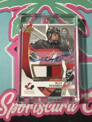 2019 Upper Deck Team Canada Juniors #69 Alex Newhook RPA Rookie Patch Auto /199 RC front