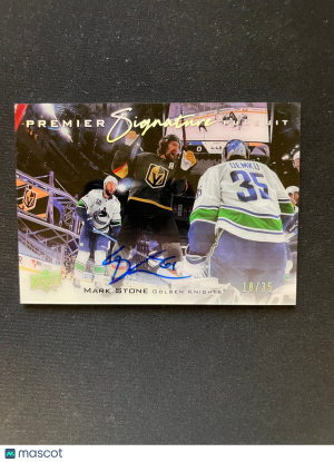 2021-22 UD Premier Signature Pursuit MARK STONE Auto 18/35 Golden Knights front