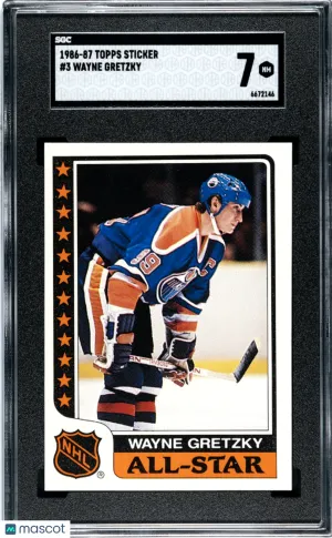 1986-87 Topps Sticker Wayne Gretzky #3 SGC 7 front
