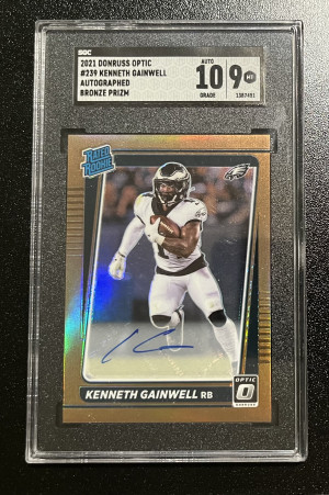 2021 Donruss Optic Kenneth Gainwell Bronze Rated Rookie Auto front