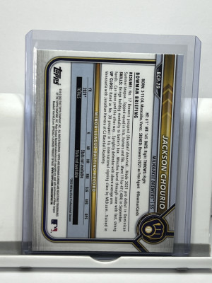 Jackson Chourio 2022 Bowman Chrome 1st Prospect #BCP-79 Brewers back